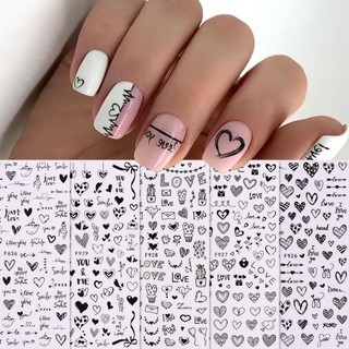 Hama Miếng Dán Trang Trí Móng Tay Họa Tiết Chữ Tiếng Anh Hoạt Hình Dùng Trong Ngày Lễ Tình Nhân