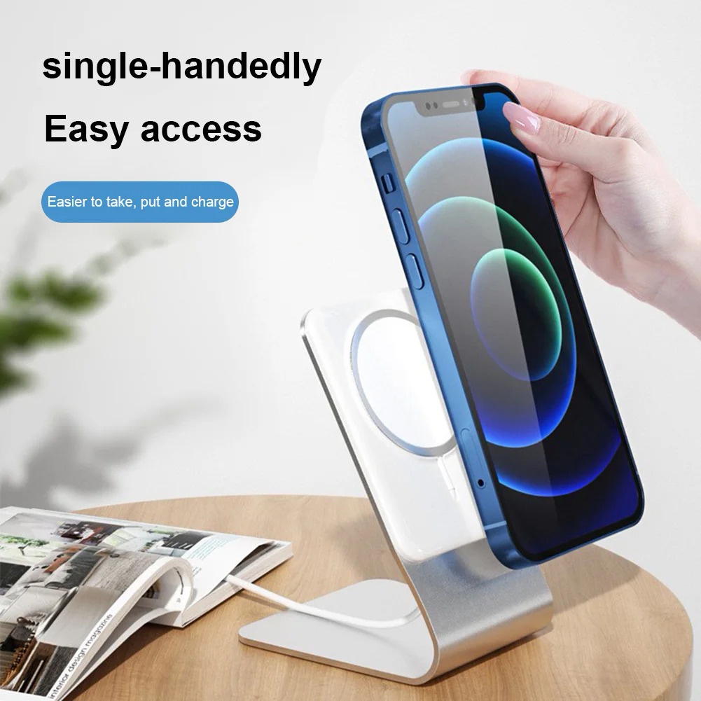 Giá Đỡ Sạc Điện Thoại Không Dây Có Nam Châm Hít Cho iphone 13 14 pro max