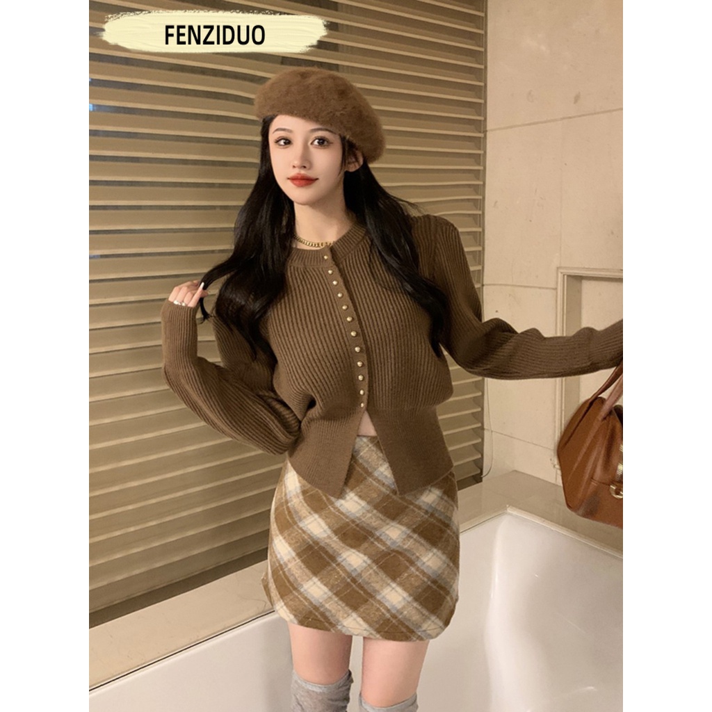 FENZIDUO Áo Len áo khoác cardigan áo khoác Noel Giáng Sinh  áo Noel Giáng Sinh Fashion Fashion Thể thao thời trang WMY23A0UN0 43Z231027