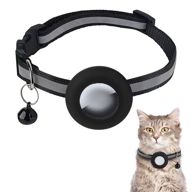 Air Tag Vòng Cổ Mèo Có Chuông Màu Đen Trọng Lượng Nhẹ Cho apple Air Tag / gps / Vòng Cổ Mèo
