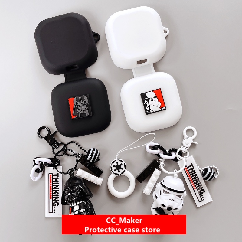 For Shokz OpenFit Case Creative Star Wars Cartoon Samurai Doll Pendant Keychain Shokz OpenFit Case Cover Silicone Soft Shell Shokz OpenFit Bluetooth Headset Box Protec