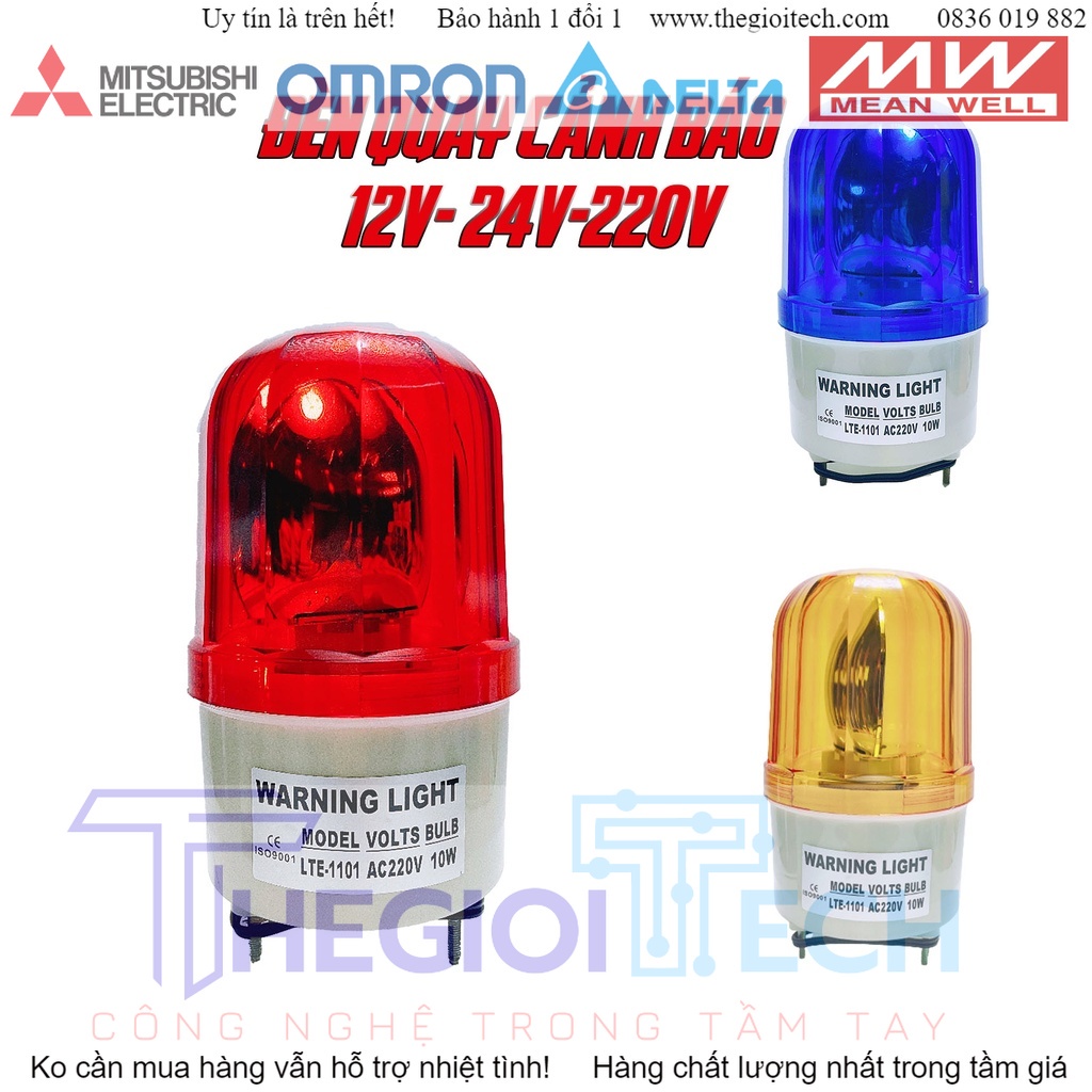 Đèn Quay Cảnh Báo,Đèn Quay Cảnh Báo Công Trường Có Còi Không Còi - 12V Không Còi - Xanh Dương