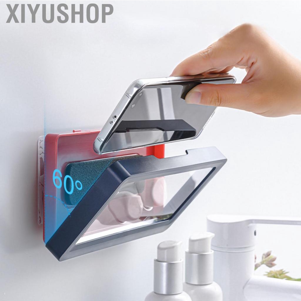 Xiyushop Shower Phone Holder 2 Layers   Fog Touch Screen Wall Mount for Bathroom
