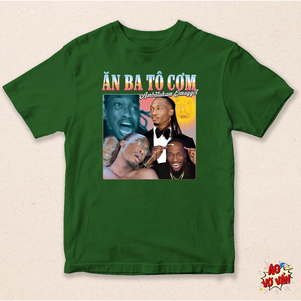 Áo thun local brand Ăn ba tô cơm - Anh Ba oách xà lách | Oversize cotton 100% 230gsm | Áo meme