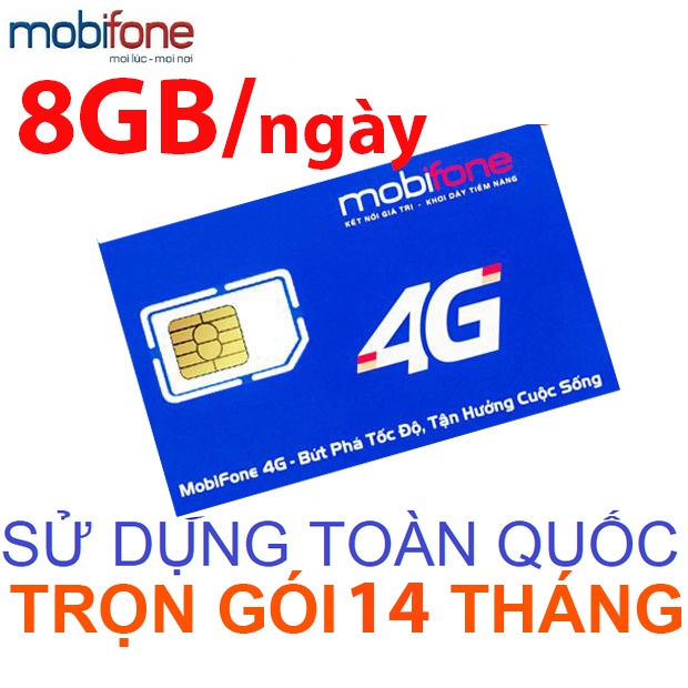 Sim 4G Mobifone trọn gói 1 năm Tặng 150GB/Tháng 180Gb/tháng không cần nạp tiền 12FD50/12MDT50/12Max90 a