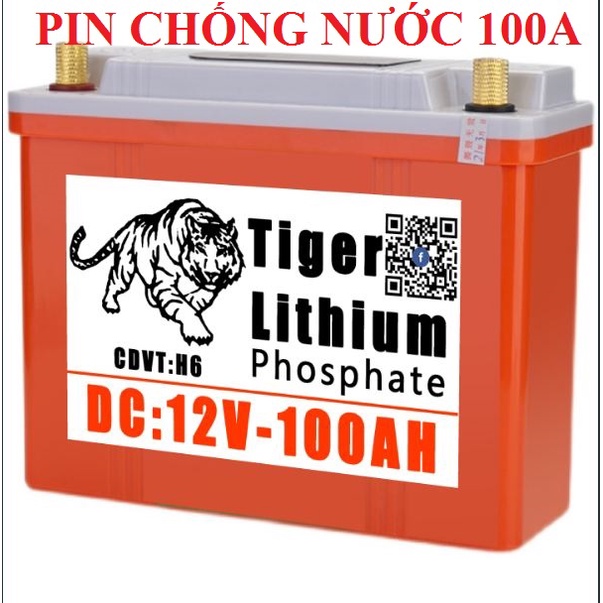 'Gía khuyến mãi' Bình Pin lithium 12V - 100Ah Chống thấm nước - 100ah có mã QR mới.