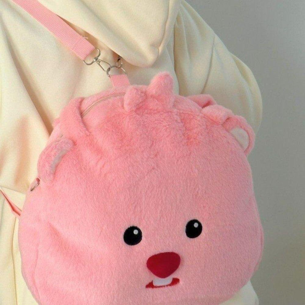 Ba Lô Vải Bông leota loopy Nhỏ Màu Hồng Sức Chứa Lớn Họa Tiết Hoạt Hình Cho Nữ