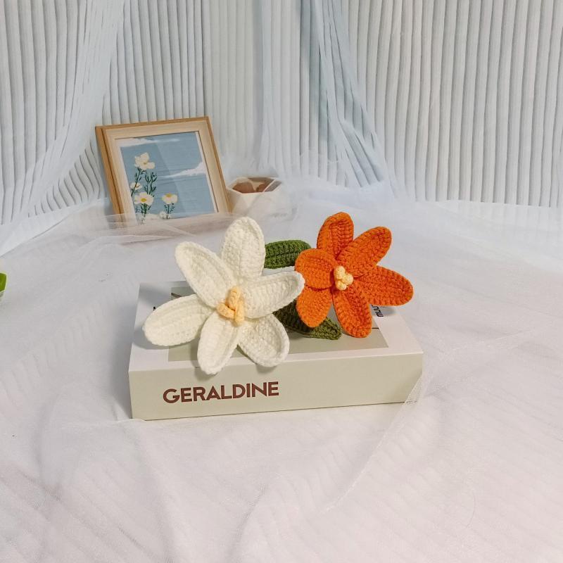 Bó Hoa tulip Nhân Tạo Đan Móc Thủ Công Trang Trí Sinh Nhật