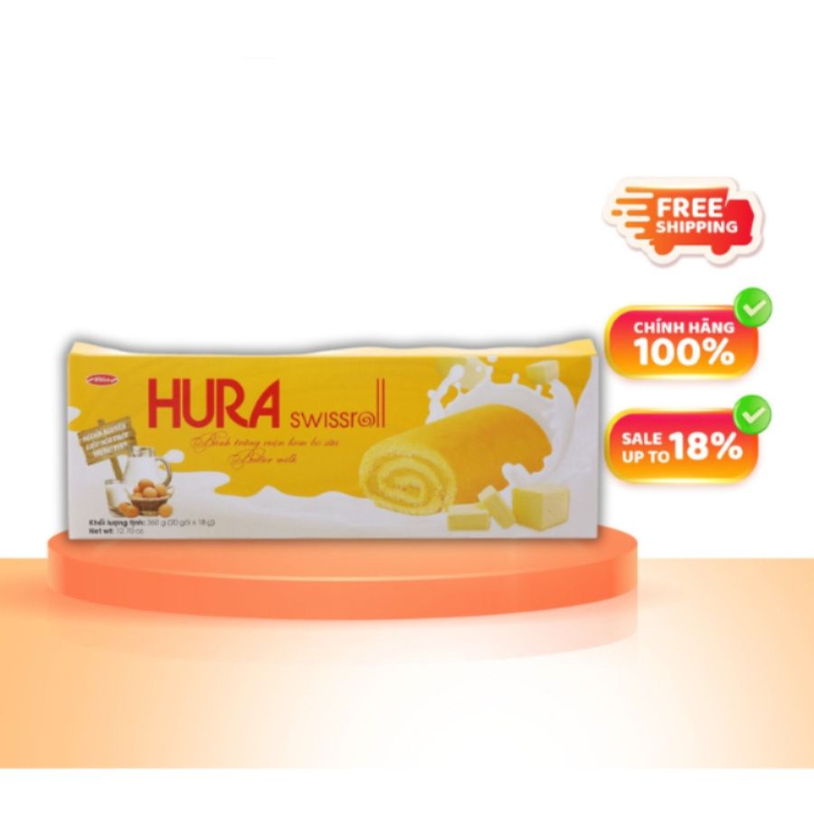 Bánh Hura Swissroll Dâu Bibica 360g Shopbethienkim