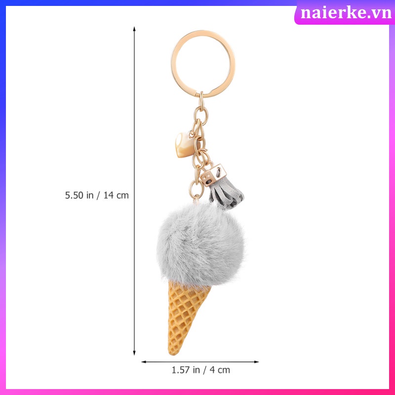 Set 3 Móc Khóa Hình Cây Kem Dễ Thương