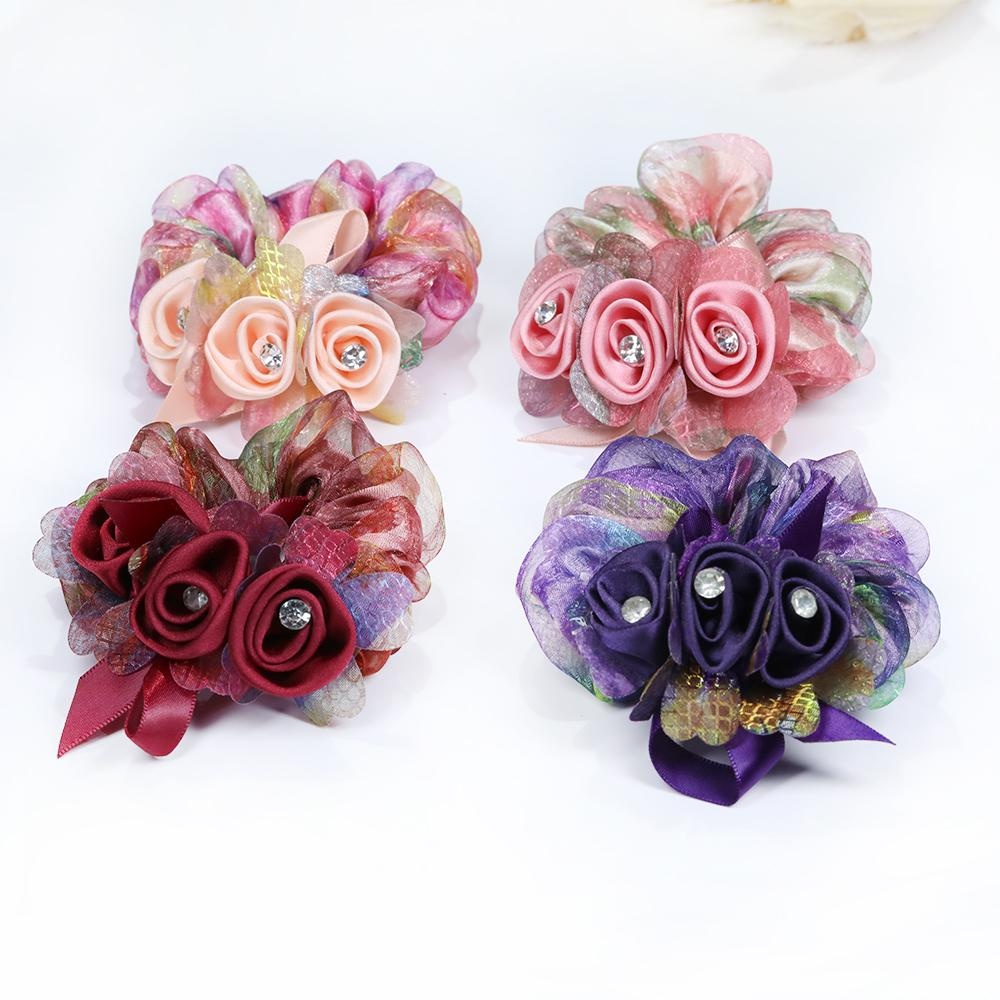 Dây Cột Tóc Bằng Sợi Xơ Mướp Hình Hoa Đơn Giản Thời Trang Phong Cách Hàn Quốc