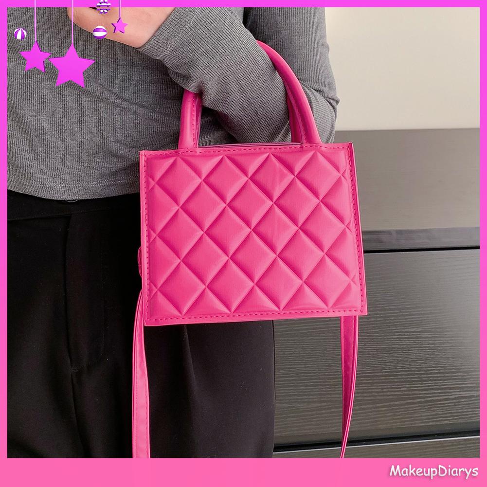 ★ Đồ Trang Điểm Trang Điểm ★ Túi Đeo Chéo Nhỏ Họa Tiết Hình Thoi Thời Trang Cho Nữ