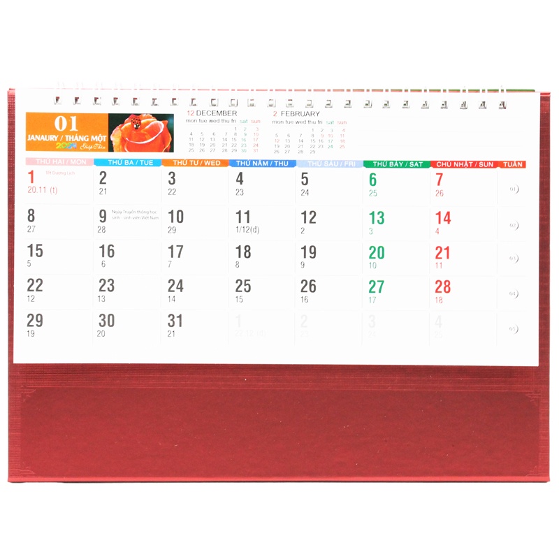 Lịch Bàn Chữ A 2024 - Sen Việt - Văn Khoa