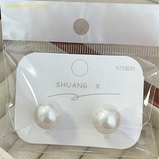 Onemetertn Bông Tai Ngọc Trai Tròn Cổ Điển Cho Nữ vn