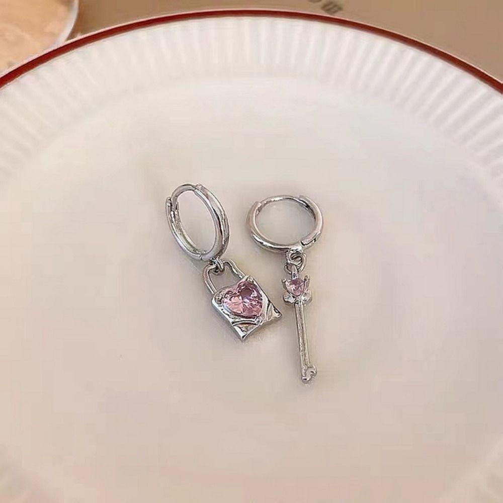 Bliss Khuyên Tai Bạc Xỏ Lỗ Hình Chìa Khóa / Chìa Khóa Phong Cách vintage Lãng Mạn