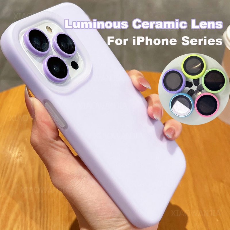 Kính Cường Lực Bảo Vệ camera Viền Kim Loại Cho iphone 15 pro max 11 12 14 plus 13 mini