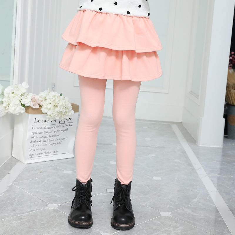 Quần Legging cotton Giả Váy Thời Trang Thu Đông Cho Bé Gái 3-11 Tuổi