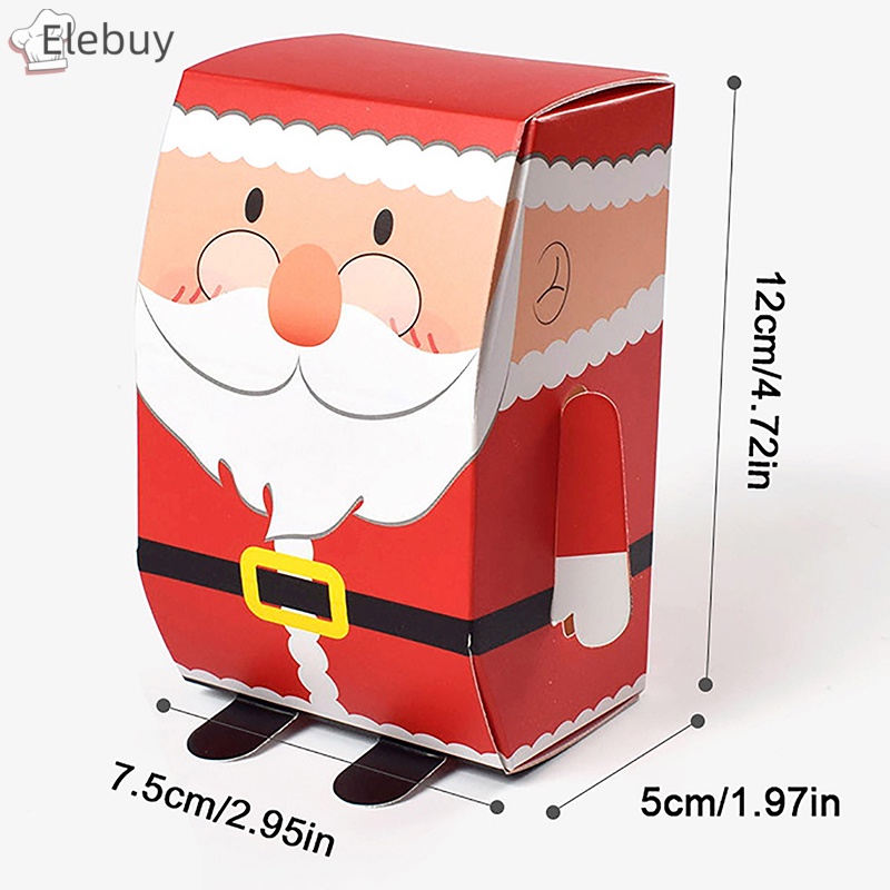 Set 10 Hộp Đựng Bánh Kẹo Hình Ông Già Noel 3d diy Trang Trí Nhà Cửa Dịp Giáng Sinh Năm Mới