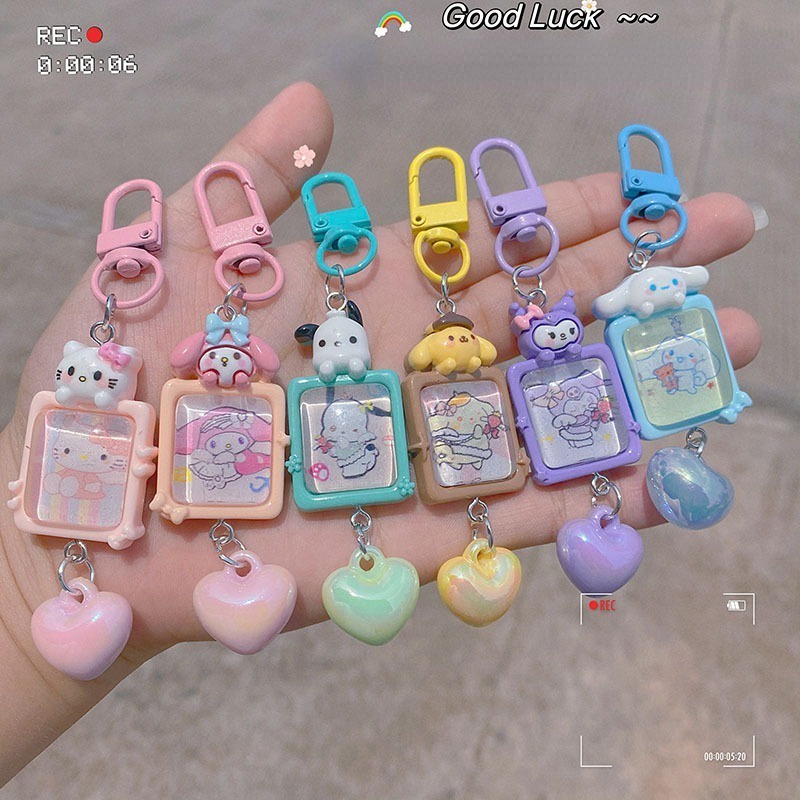 Sanrio Móc Khóa Trong Suốt Họa Tiết Hoạt Hình kuromi melody / hello kitty Đáng Yêu