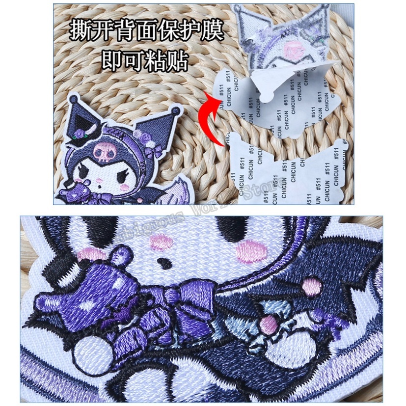 Mới Miếng Dán Ủi Thêu Họa Tiết Hoạt Hình kuromi Dễ Thương