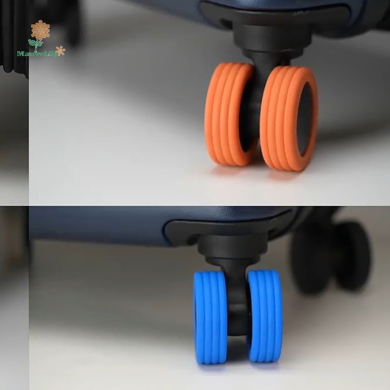 Lily Bộ 8 Vỏ Bọc Bánh Xe Silicon Giảm Tiếng Ồn Cho Vali Du Lịch uuu