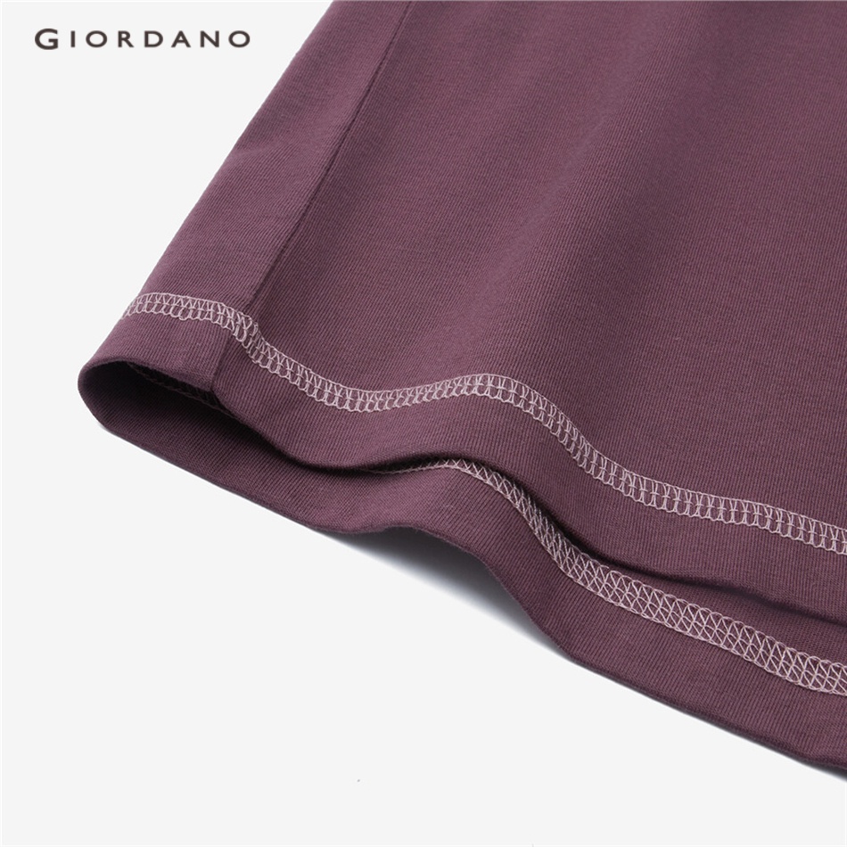 Áo thun GIORDANO 05323384 tay ngắn màu sáng tương phản thời trang cao cấp