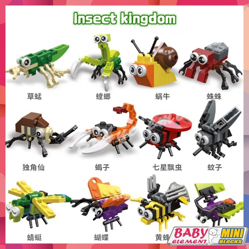 Bộ Đồ Chơi Lắp Ráp Hình Bọ Rùa / Bươm Bướm / Côn Trùng Phát Triển Trí Tuệ diy Dành Cho Bé