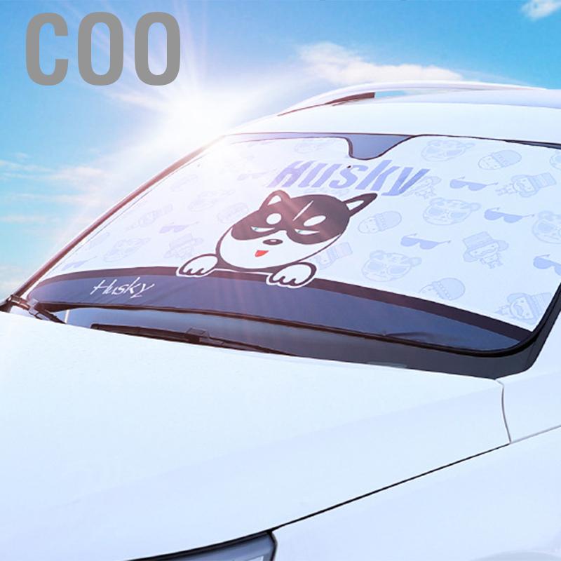 Coo Car Windshield Sun Shade Cartoon Cute Front Window Sunshades Heat Insulation Visor Cover Small Size