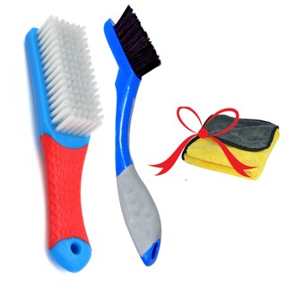 Combo 2 bàn chải vệ sinh đa năng,bàn sinh lốc máy,vệ sinh sên ,cọ bánh xe