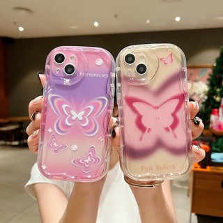 ốp lưng Wavy Cream Edge Vivo Y02 Y02S Y75 5G Y55 T1 Y16 Y15S Y15A 2021 Y01 Y91 Y93 Y95 Y91i Y91C Y1S Y85 Y51 2020 Y51A Y31 Y19 Y53S 4G V15 V21E S1 Pro ins Y2K Style Candy Clear Gradation Butterfly Fine Hole Airbag Anti-fall Soft Phone Case STN 35
