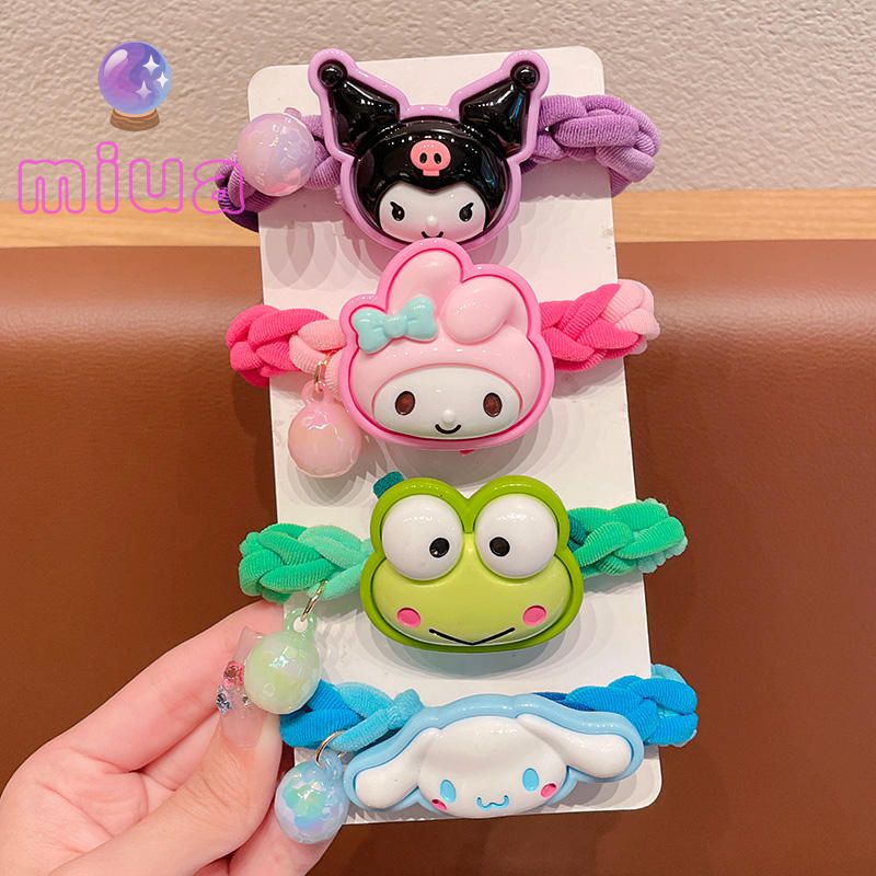 Miu🔮SANRIO Dây Buộc Tóc Hình Gấu / Dâu Tây Hoạt Hình Phong Cách Hàn Quốc Dễ Thương Cho Bé Gái 2023