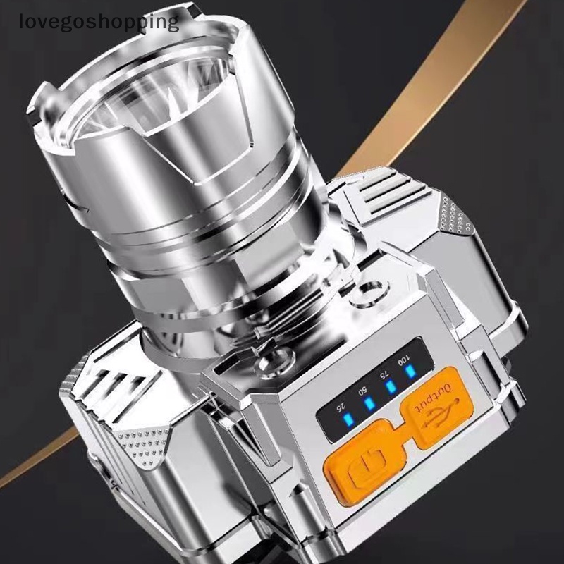 Đèn Pin Đội Đầu Sạc usb Chống Thấm Nước Có Màn Hình Hiển Thị Nguồn Điện vn