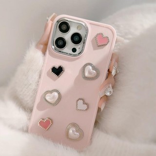 Phù Hợp Ốp Điện Thoại Pha Lê Hình Trái Tim 3D Chống Rơi Cho iphone x xr xs max 11 12 13 pro max 7 plus 8 plus 14 15 pro max