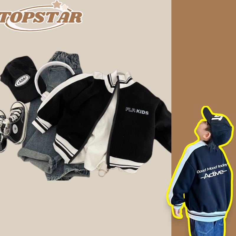 TOPSTAR···Gửi hàng ngay✨Áo Khoác Bóng Chày Thể Thao Phong Cách Hàn Quốc Cho Bé Trai