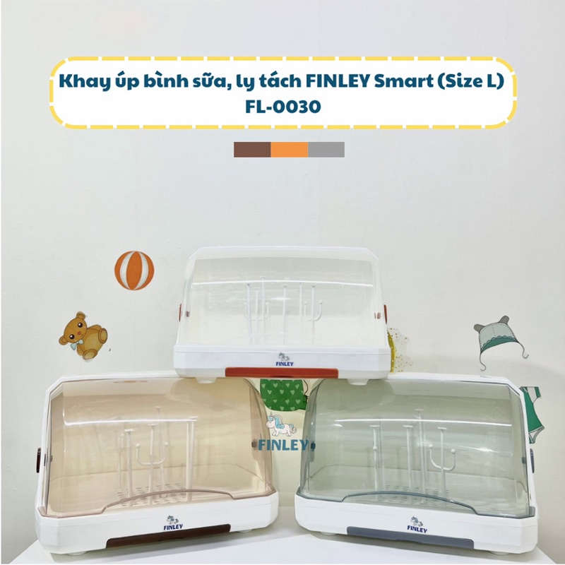 Khay úp bình sữa cho bé - Khay úp cốc ly, chén dĩa FINLEY Smart 3 màu, giá úp bình sữa, bát đĩa có nắp đậy