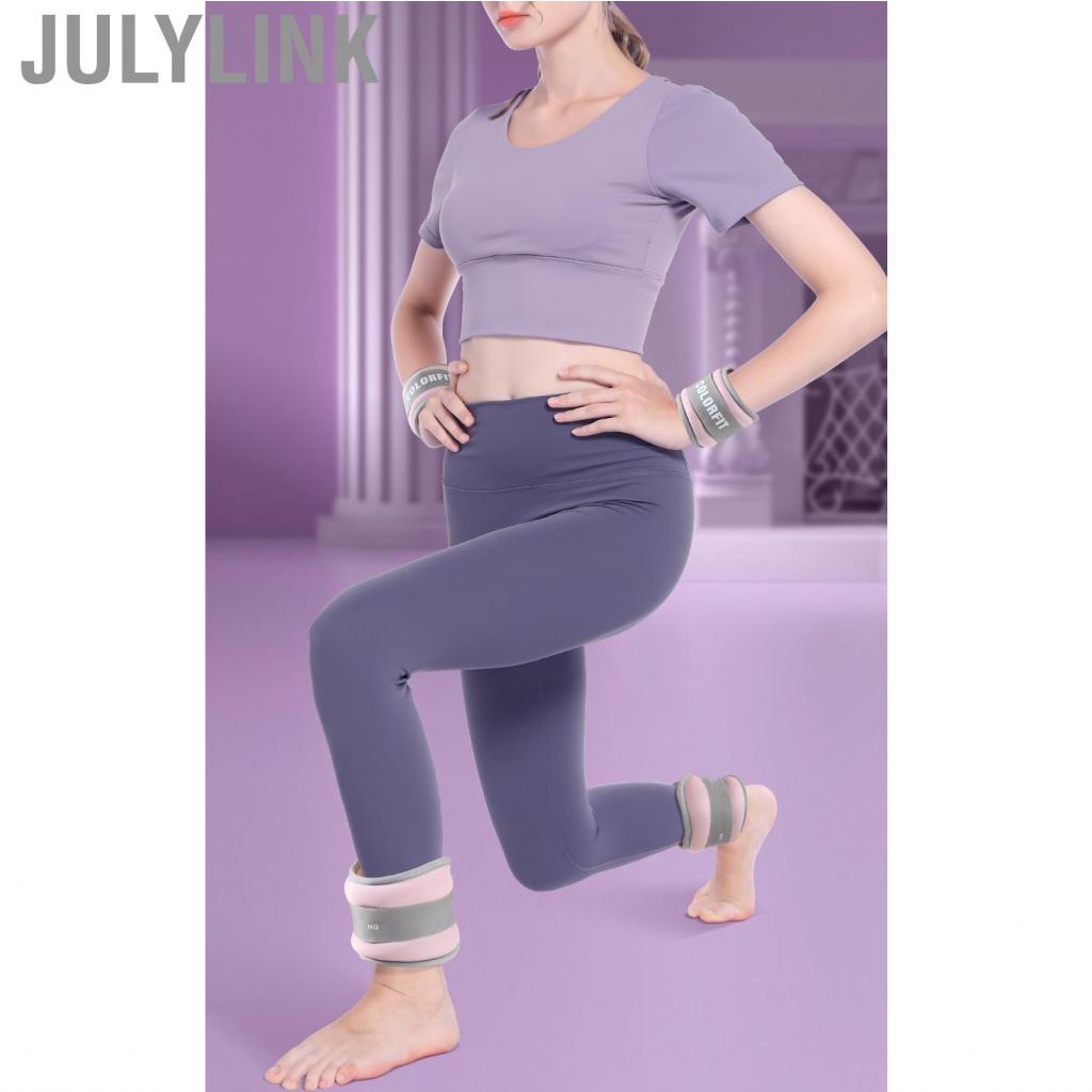 Julylink 2pcs Hand Tied Sandbag Adjustable Strap Hook and Loop Strength Training Ankle for Dance