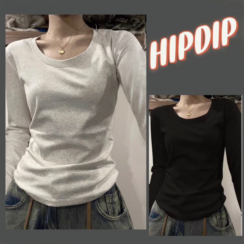 Áo baby tee áo croptop  tay dài  áo sơ mi nữ Mới Áo Thun Dáng Ôm Thời Trang Thu Đông 2023 Cho Nữ