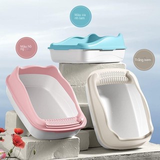 Vật Tư Mèo Nhà vệ sinh cho mèo lớn Super Size Semi-Closed Catshadow Lưu vực Mở Chống Nước Ngoài Splash Cat Toilet King Size Catshadow Lưu vực Pet Supplies