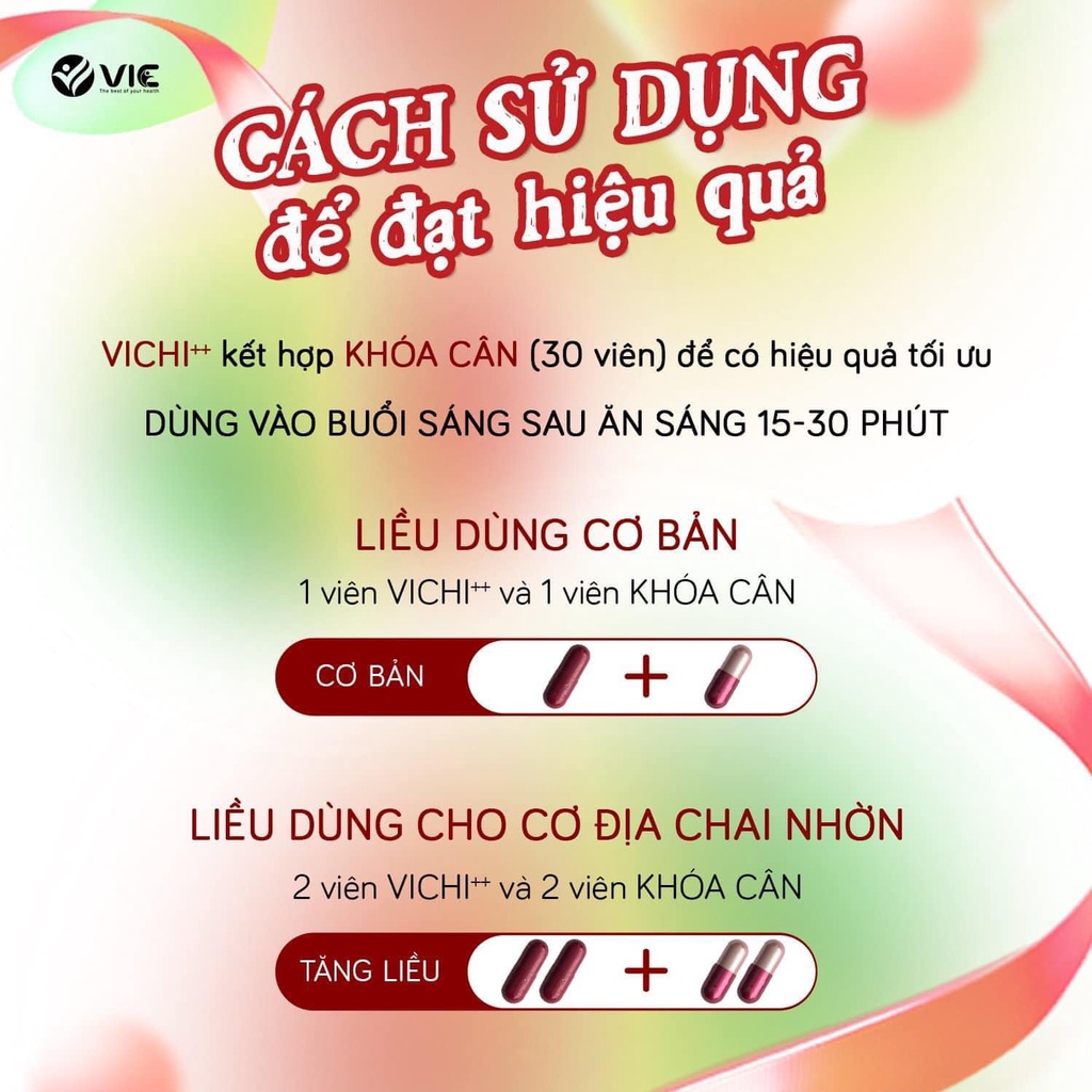 Giảm cân Vichi ++ viên uống thảo mộc tư nhiên an toàn chính hãng dành cho cơ địa khó giảm