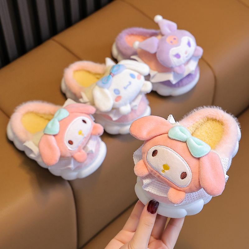 ❤Dép Bông Đi Trong Nhà Giữ Ấm Mùa Đông Chống Trượt Hình Hoạt Hình Dễ Thương Cho Bé Trai Và Gái