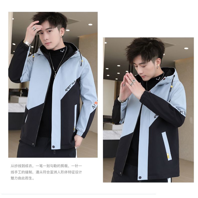 Áo Khoác Nam Dài Tay Có Mũ Thời Trang Hàn