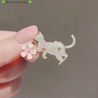 Vàng dễ thương hoa anh đào mèo con cao cấp phù hợp với phụ kiện pin, khăn quàng cổ, khóa,Trâm cài quần  ghim cài áo