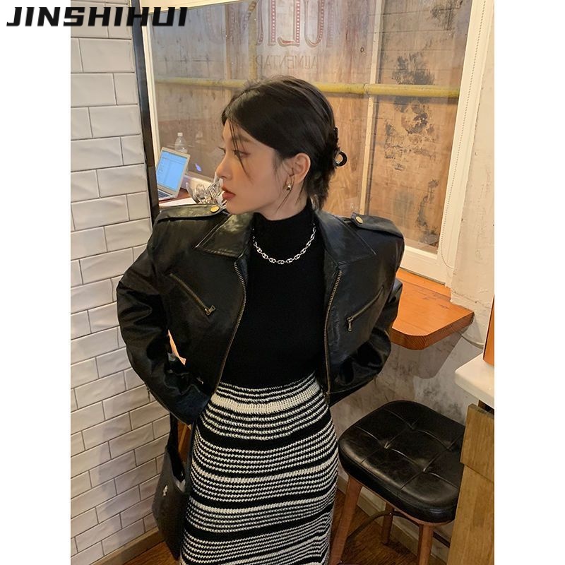 JINSHIHUI áo khoác dù áo khoác bomber cozy casual High-quality chic WJK23B0RHN 47Z231121