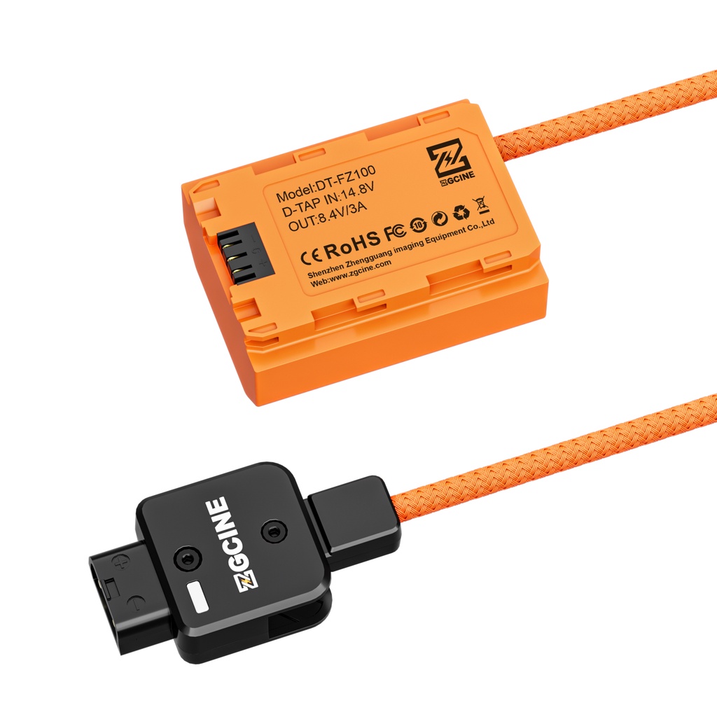 ZGCINE DT-LPE6 D-Tap sang LP-E6NH Pin giả có dây bện Phụ kiện khớp nối DC cho Canon R / R5 / R6 / R5