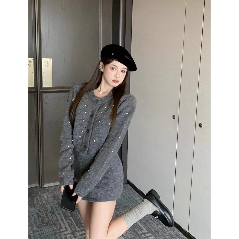 Áo sweater Dệt Kim Ngắn Tay Dài Eo Cao Thời Trang Thu Đông 2023 Mới