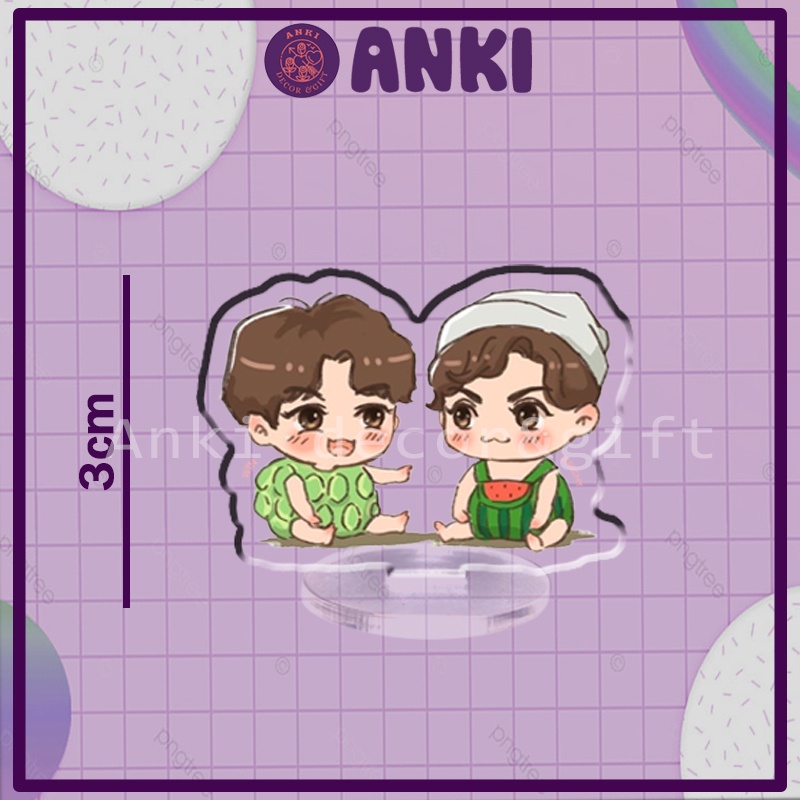 Standee BRIGHTWIN mini, mica trong suốt, standee chibi dễ thương, quà tặng sinh nhật, trưng bày, trang trí