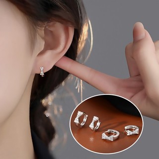 Bông tai mạ bạc 925 dạng tròn thời trang