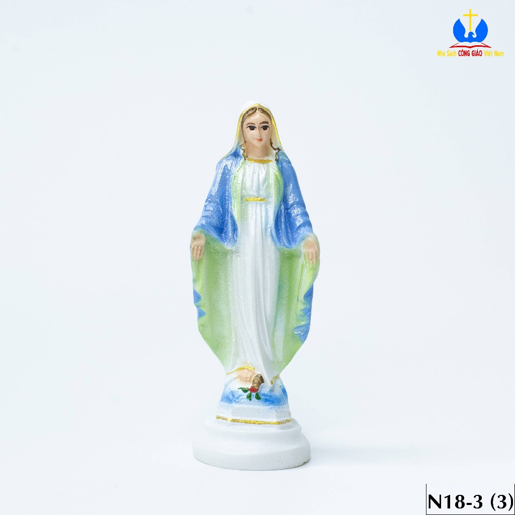 Tượng Đức Mẹ Maria, Mẹ Ban Ơn 10cm để xe ô tô, để bàn N18-3  Công Giáo