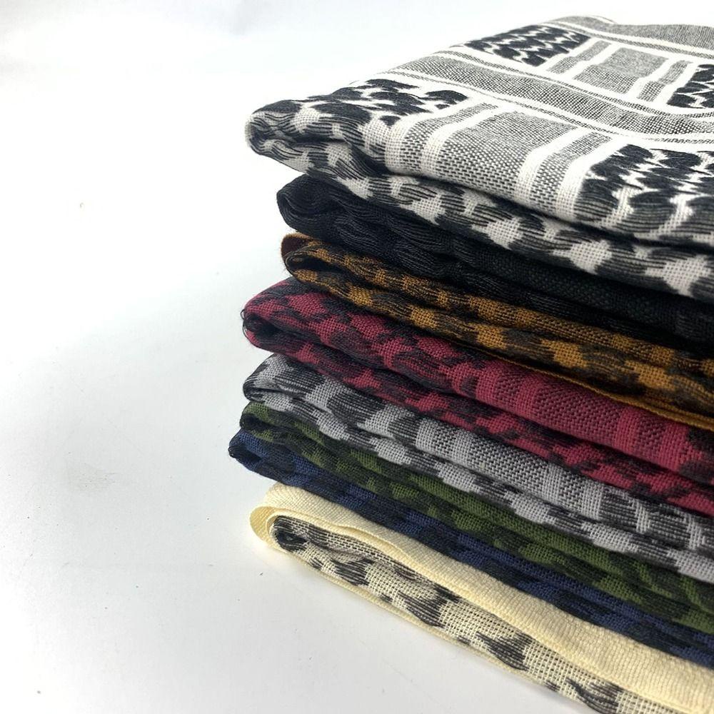 1 Khăn Trùm Đầu Lục Giác / Khăn Choàng Cổ Vuông Chất Liệu cotton polyester Kẻ Sọc Đa Năng 110 X 110Cm