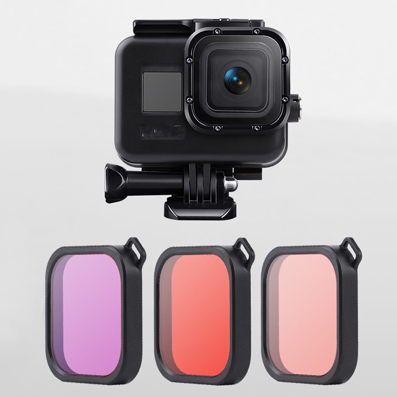 Đen 60M Chống Thấm Nước Bao Lặn Bảo Vệ Nhà Ở Cho Gopro 8 Camera Hành Động 60M Vỏ Chống Nước Vỏ Bảo V